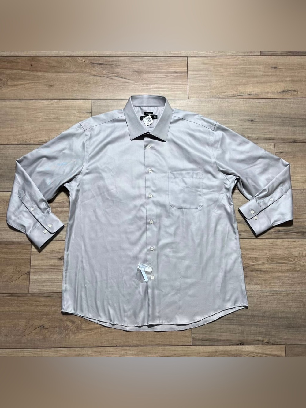 Pronto Uomo Men’s Non Iron Button Up Dress Shirt Size 17.5 32/33 Gray